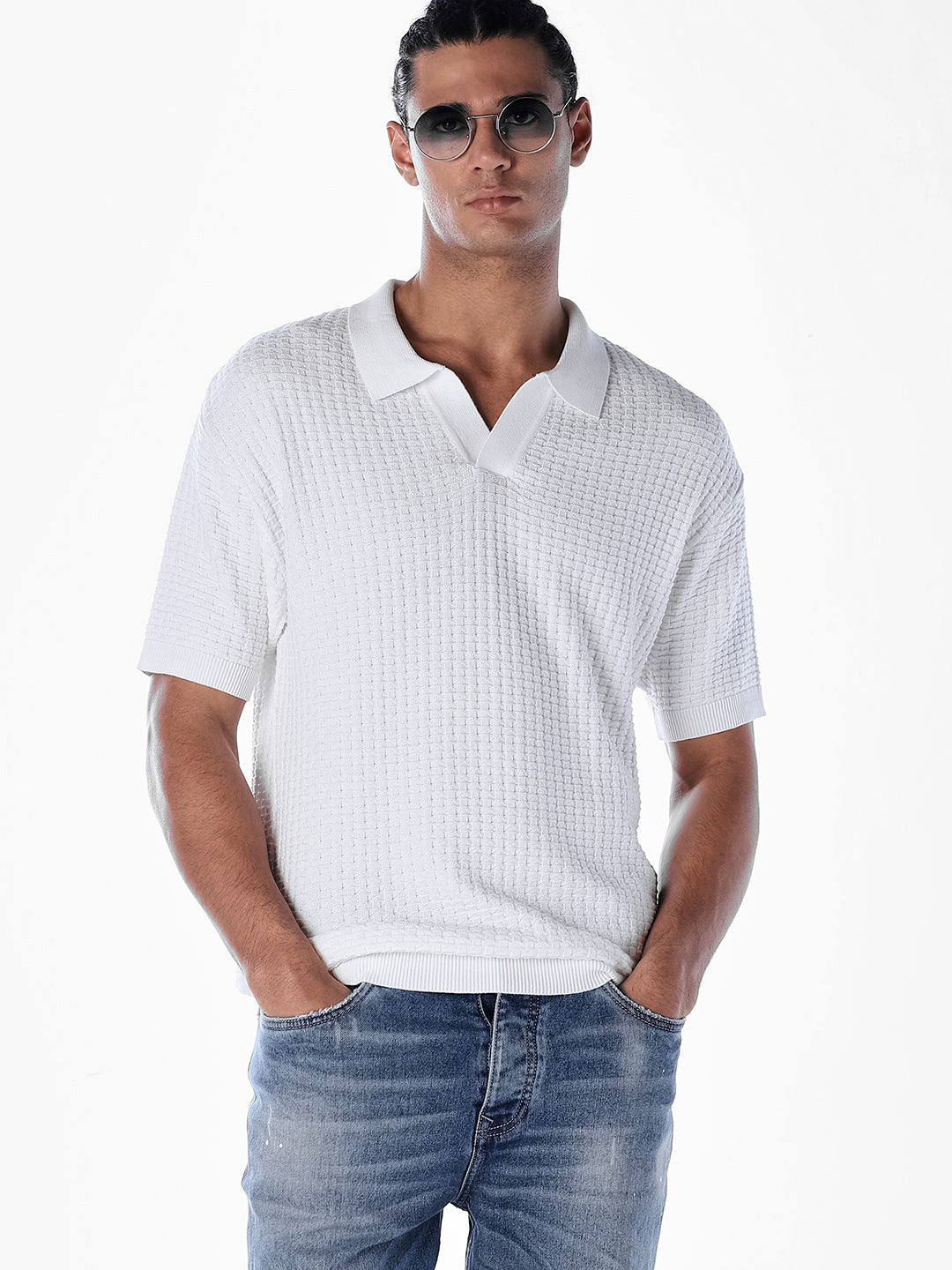 Oversized Knitted Polo - M