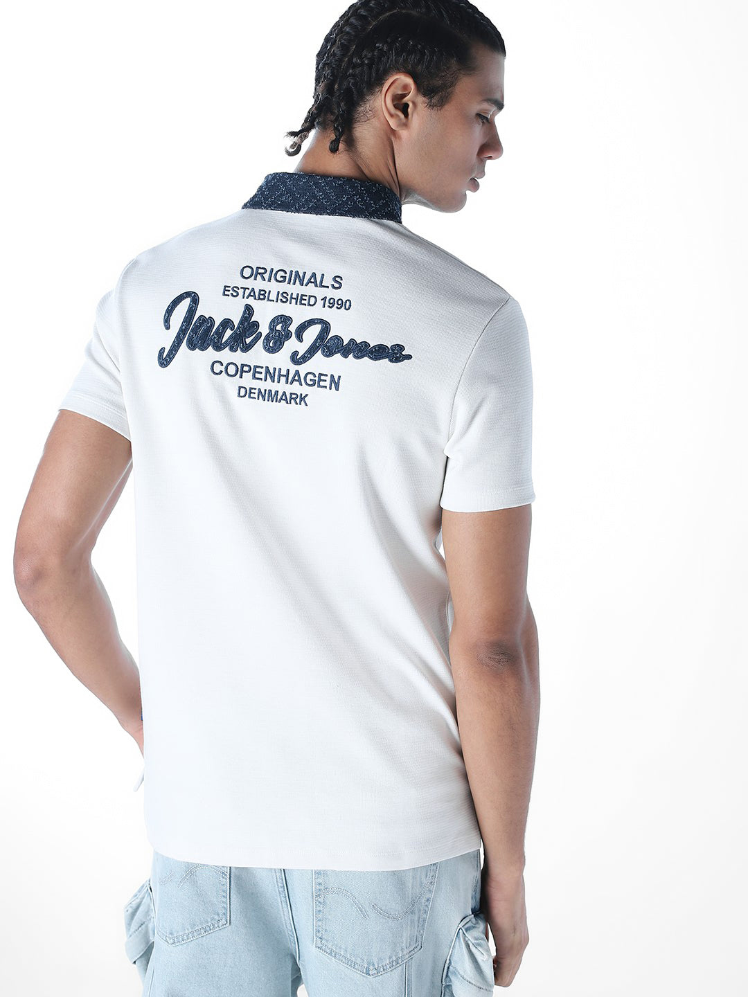 Applique Embroidered Polo T-shirt - L