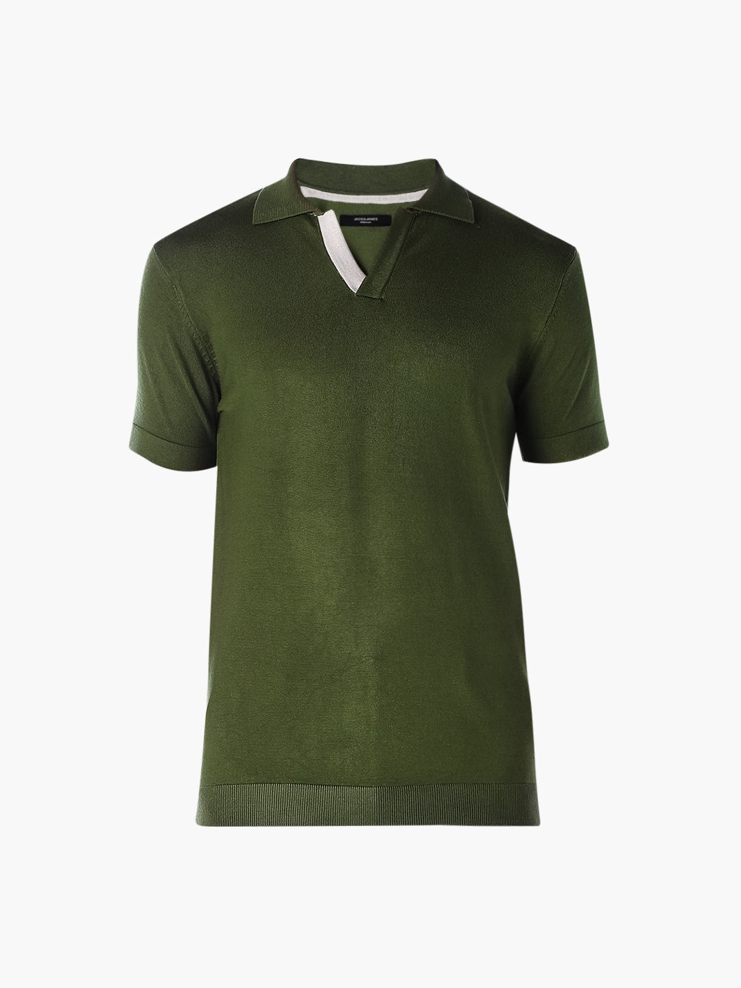 Knitted Slim Fit Polo - Green