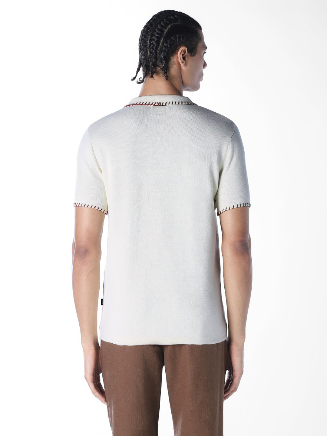 Contrast Stitch Embroidered Polo