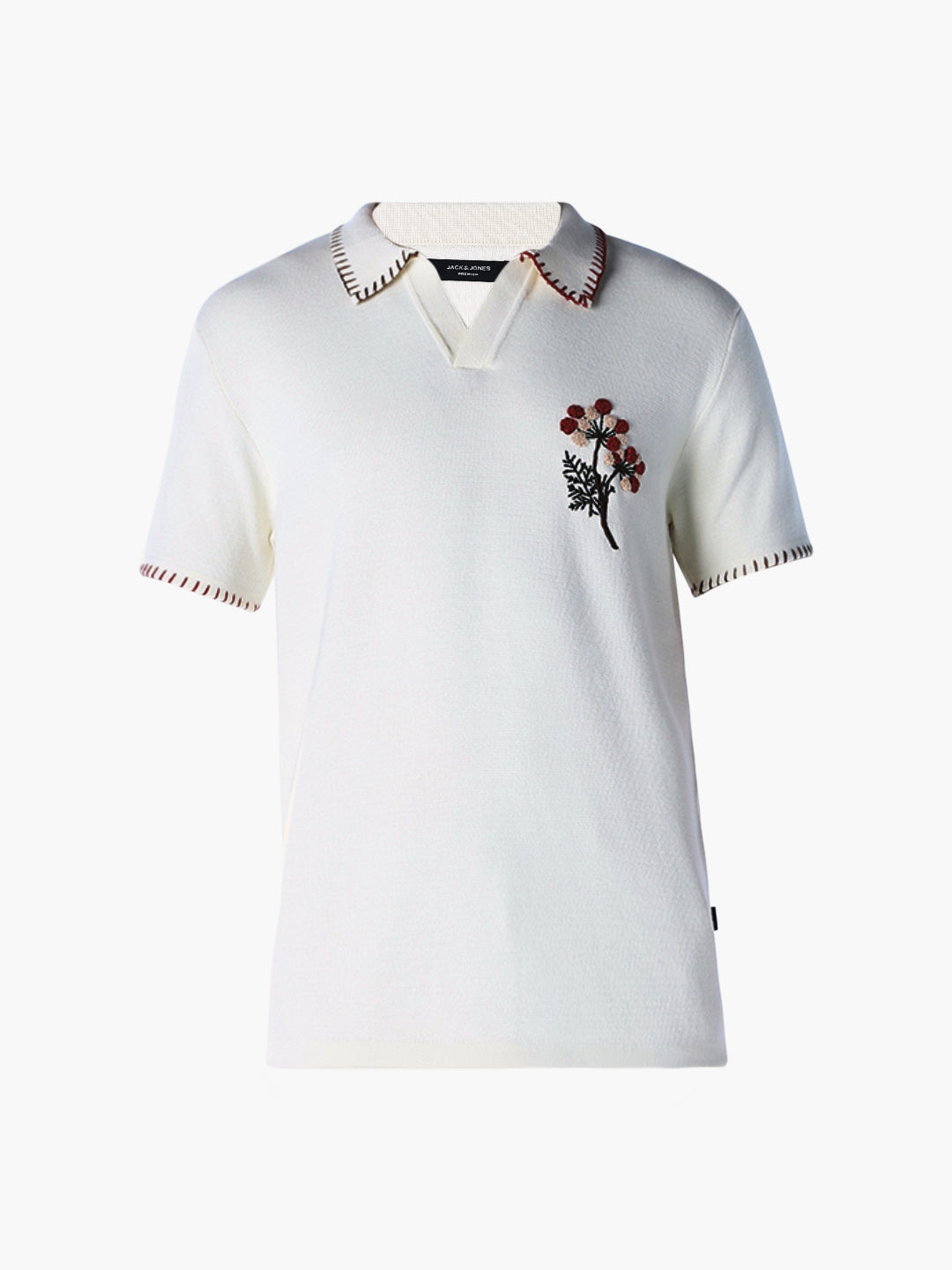 Contrast Stitch Embroidered Polo