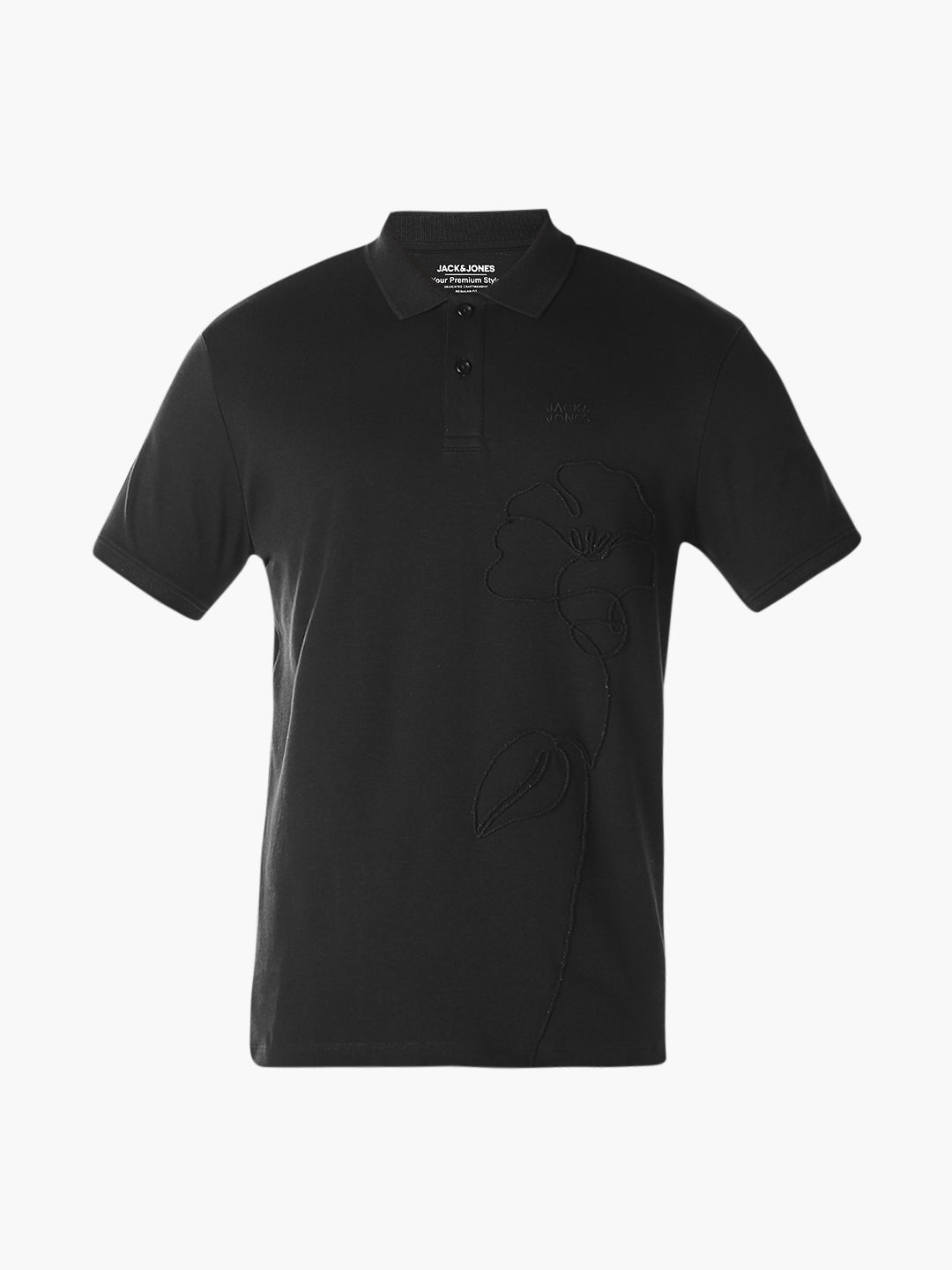 Floral Embroidered Cotton Polo