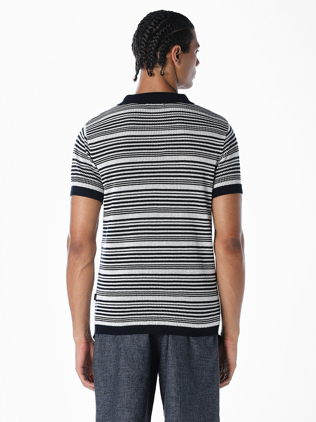 Jacquard Knitted Cotton Polo