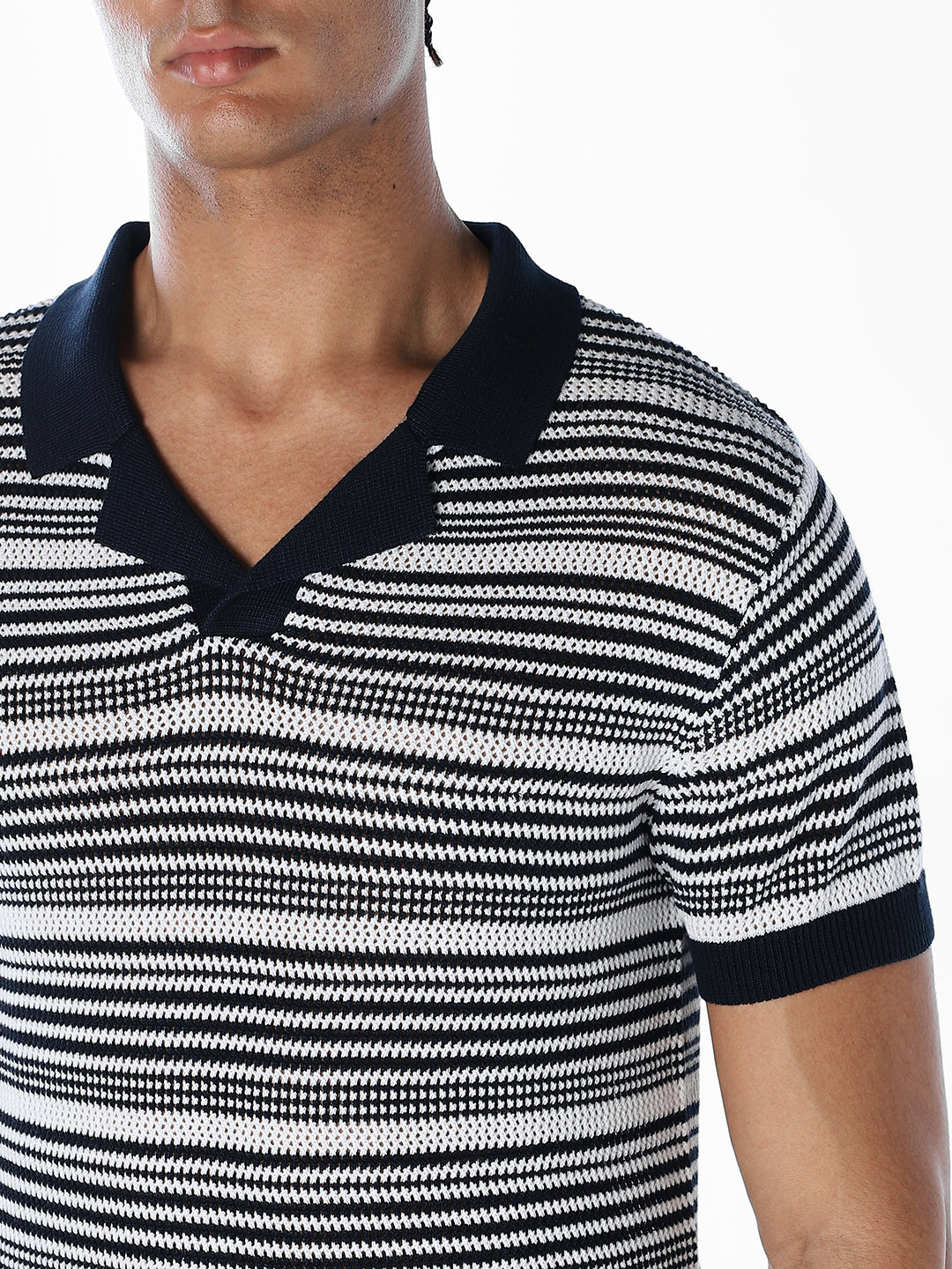 Jacquard Knitted Cotton Polo