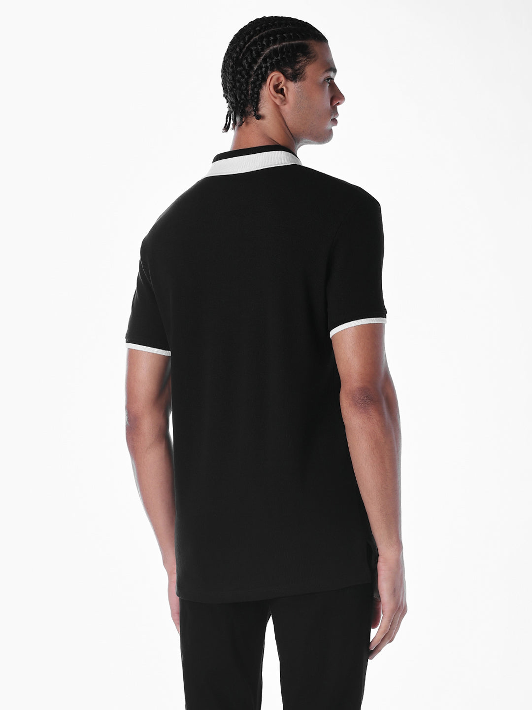 Jacquard Logo Print Cotton Polo