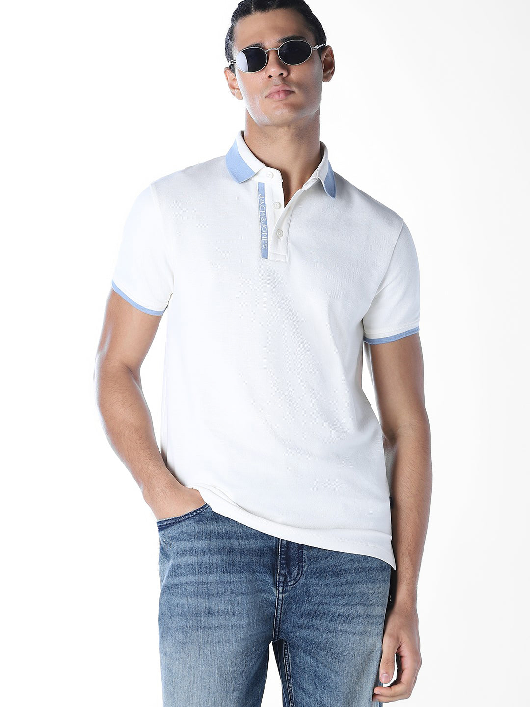 Printed Cotton Polo - S
