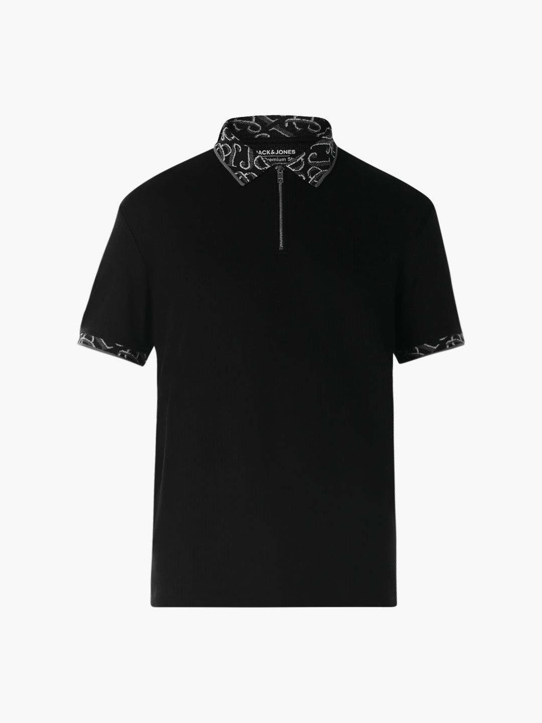 Jacquard Contrast Collar Polo