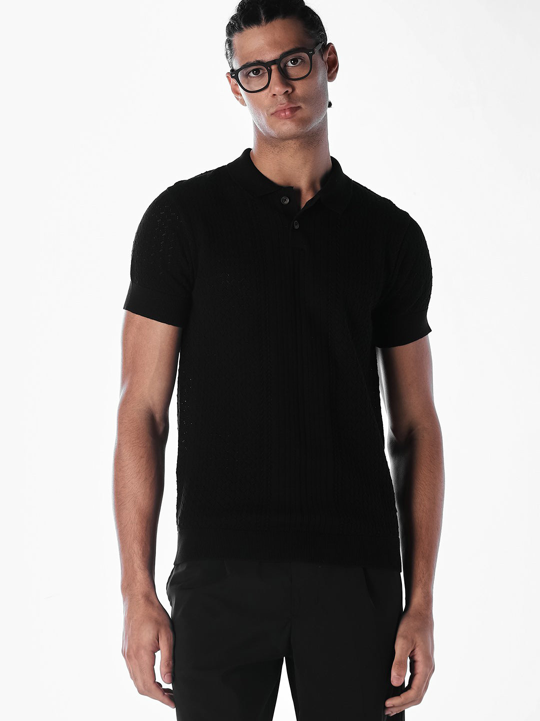 Slim Fit Knitted Polo - S