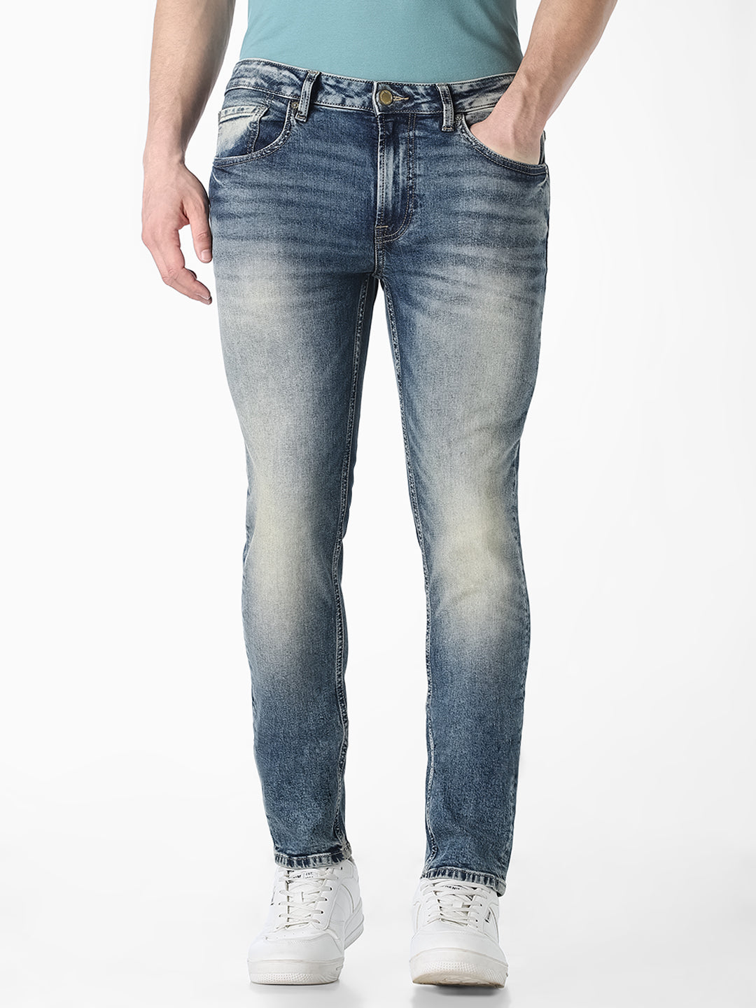 Heavily Washed Ben Skinny Fit Jeans - 28/30