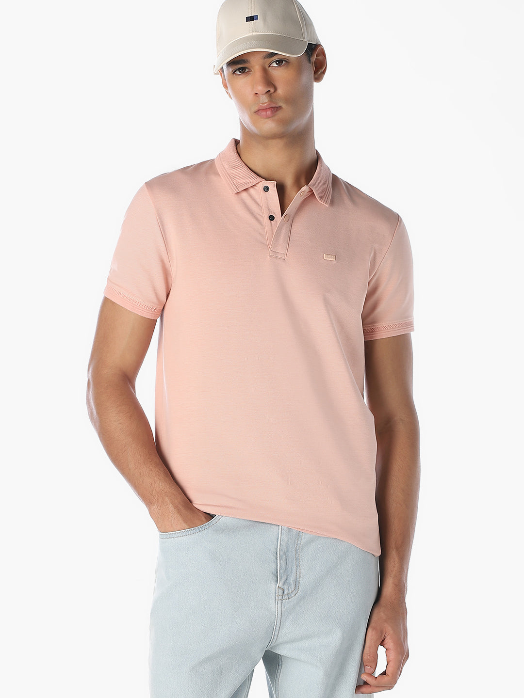 Pink Cotton Polo - S