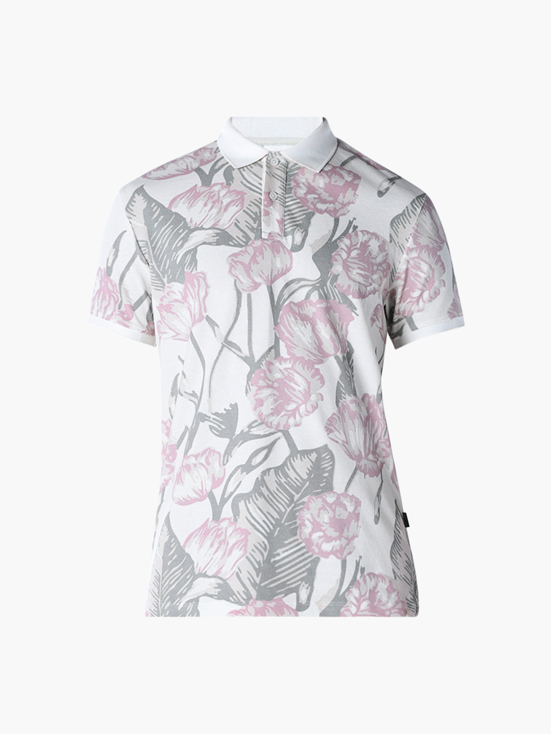 White Printed Cotton Polo