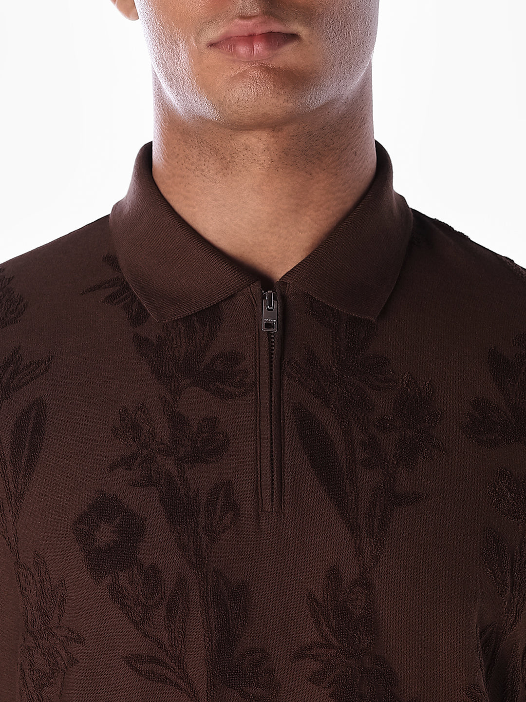 Jacquard Floral Cotton Polo