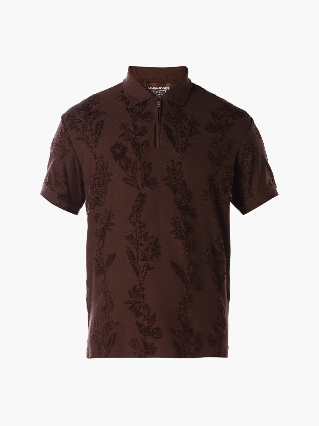 Jacquard Floral Cotton Polo