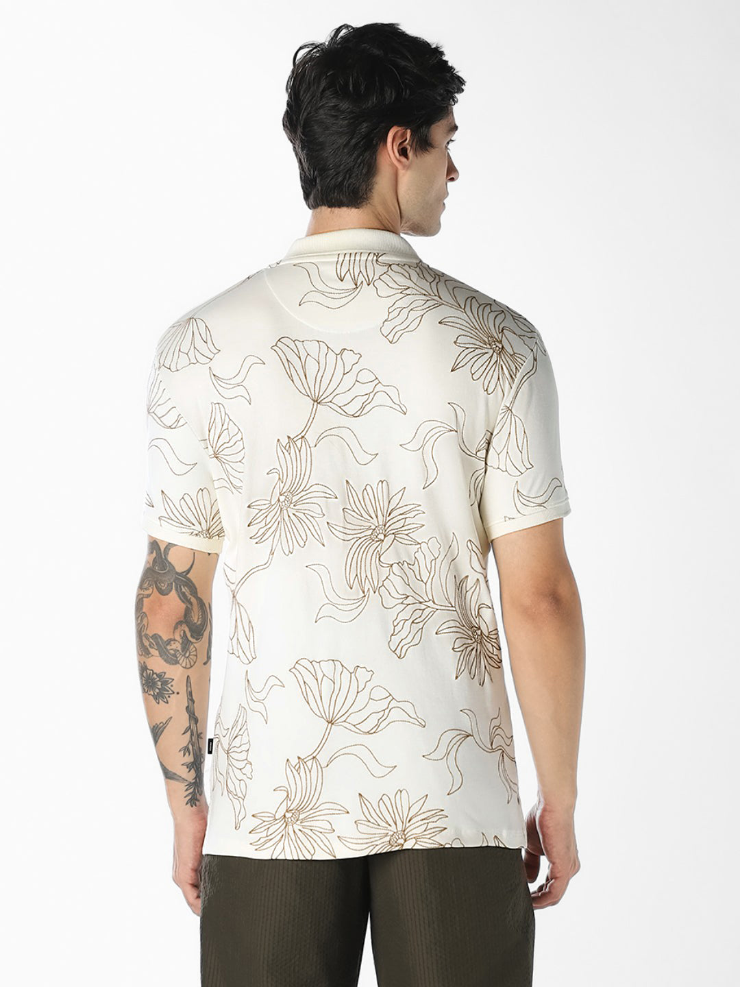 Floral Embroidered Polo