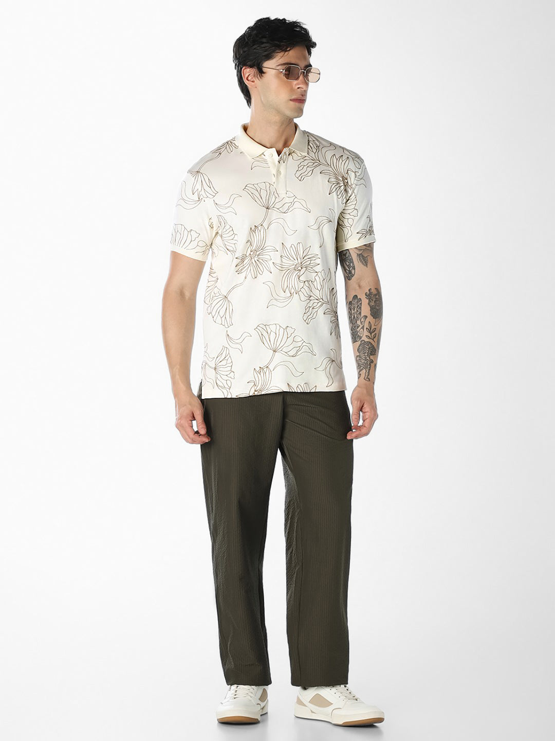 Floral Embroidered Polo