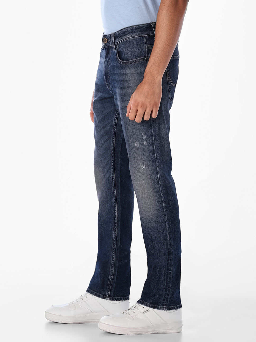 Mildly Distressed Regular Fit Jeans