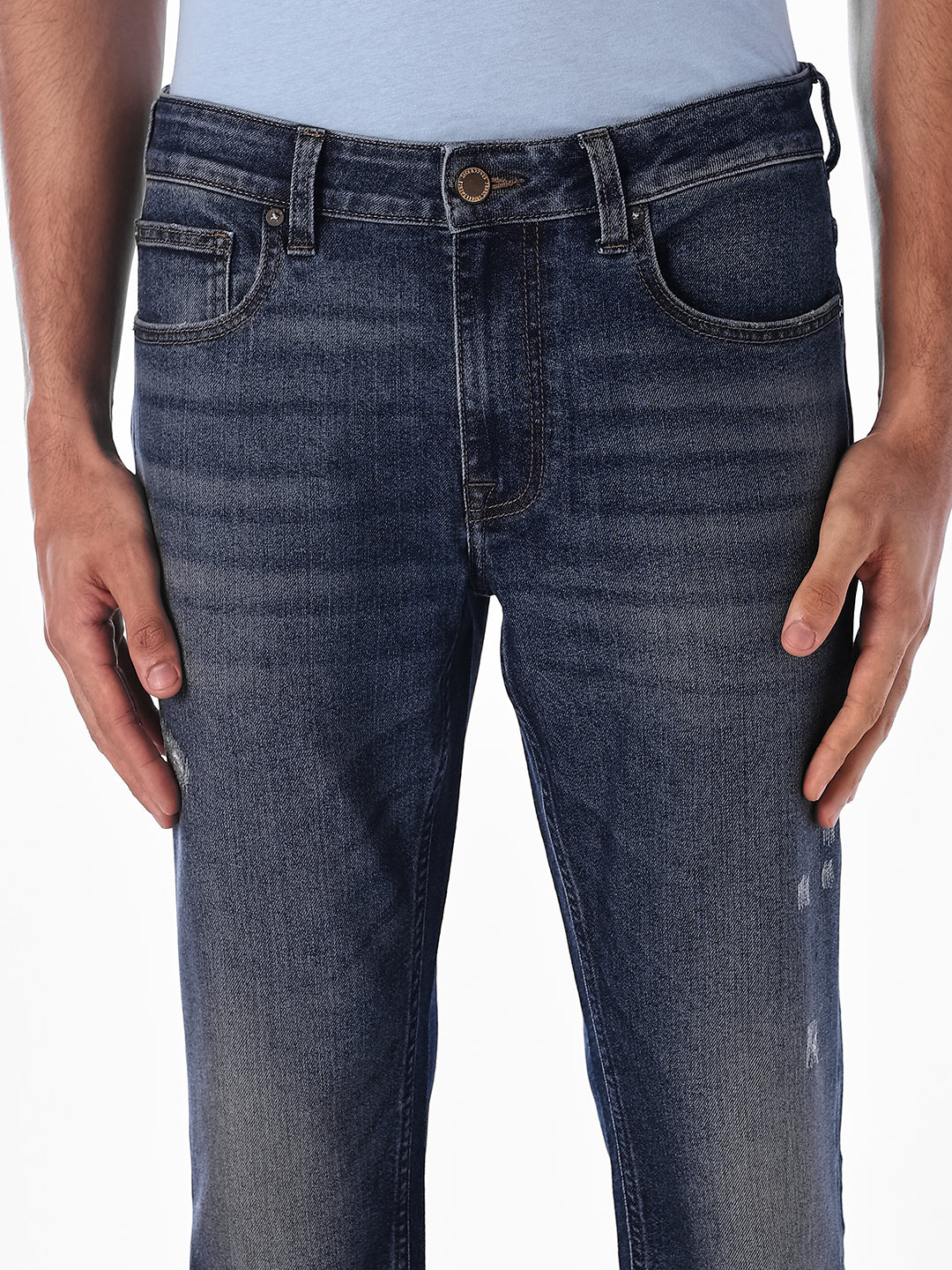 Mildly Distressed Regular Fit Jeans