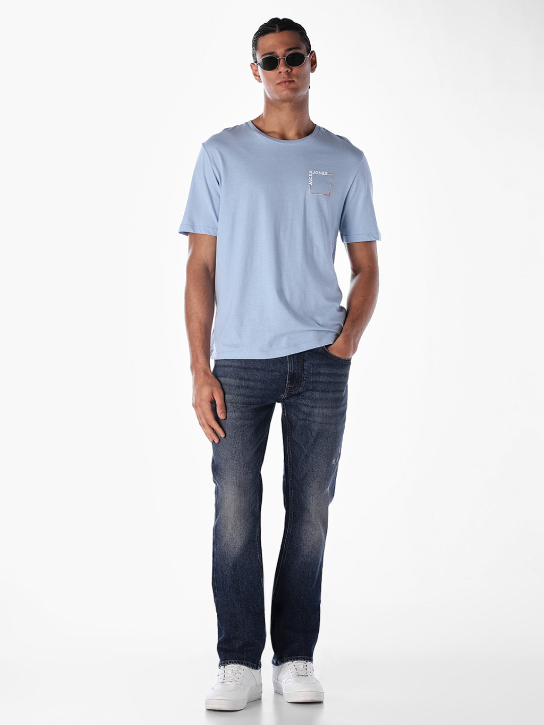 Mildly Distressed Regular Fit Jeans