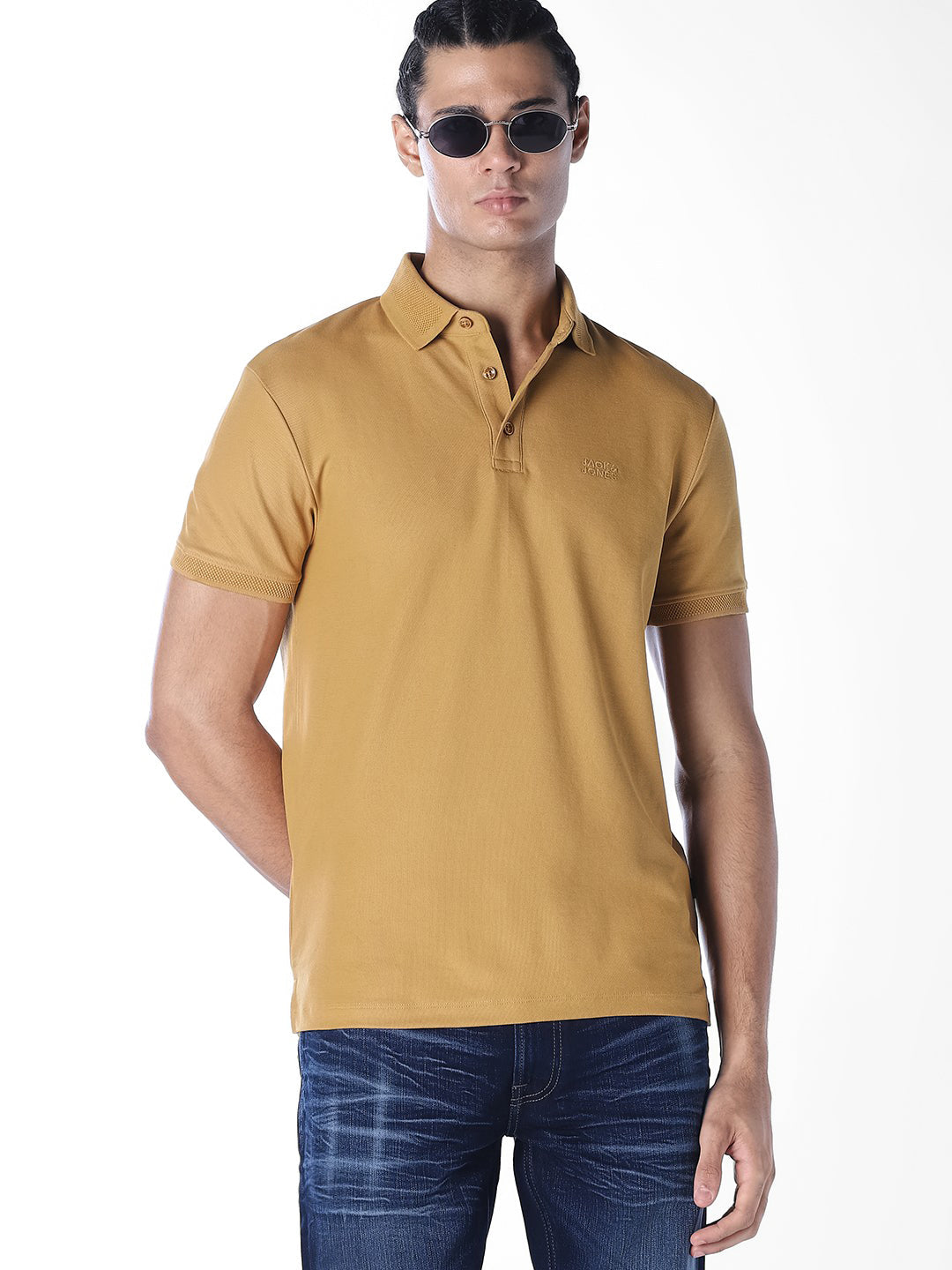 Knitted Logo Print Polo