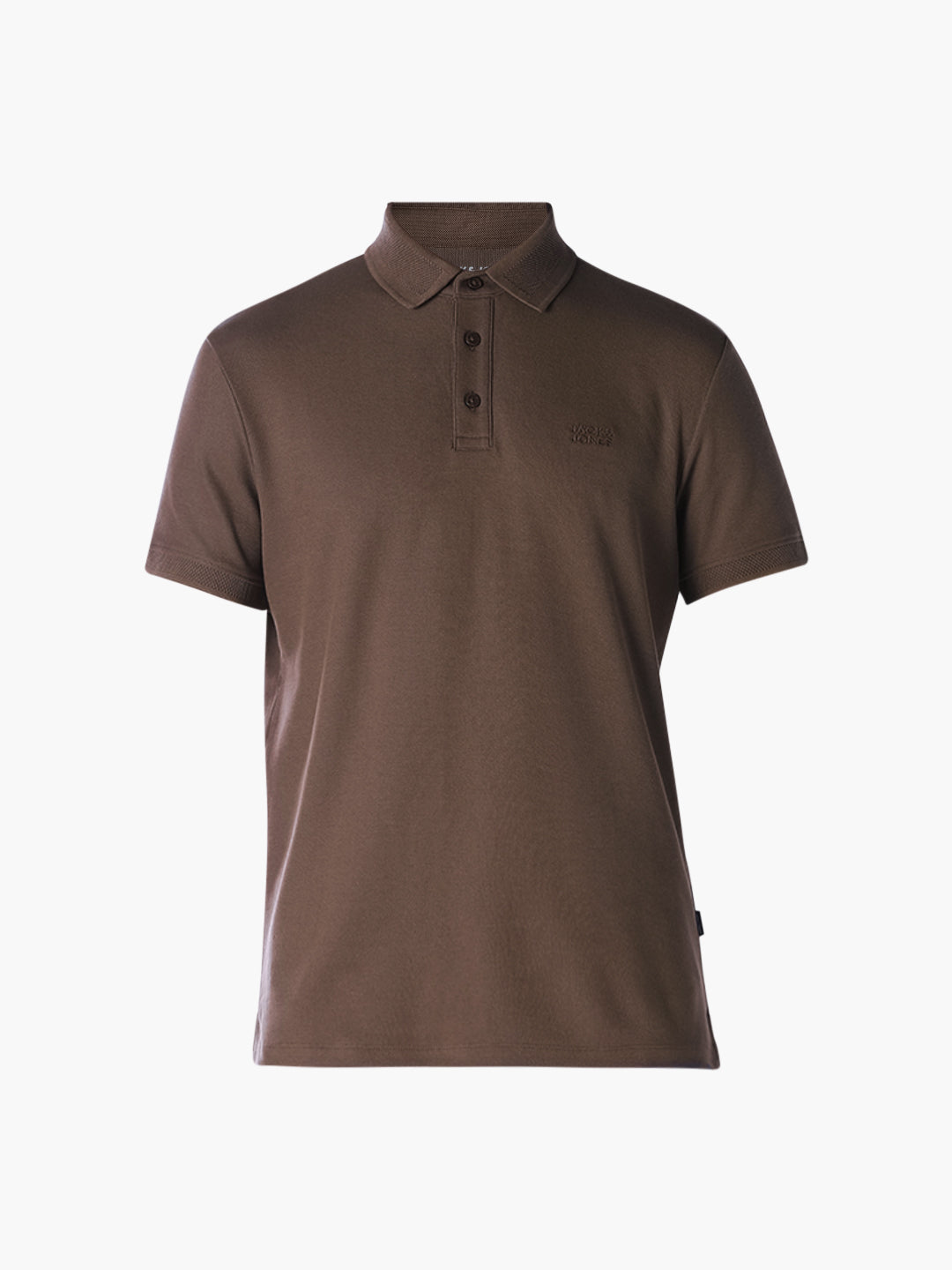 Knitted Logo Print Polo - Dark Brown