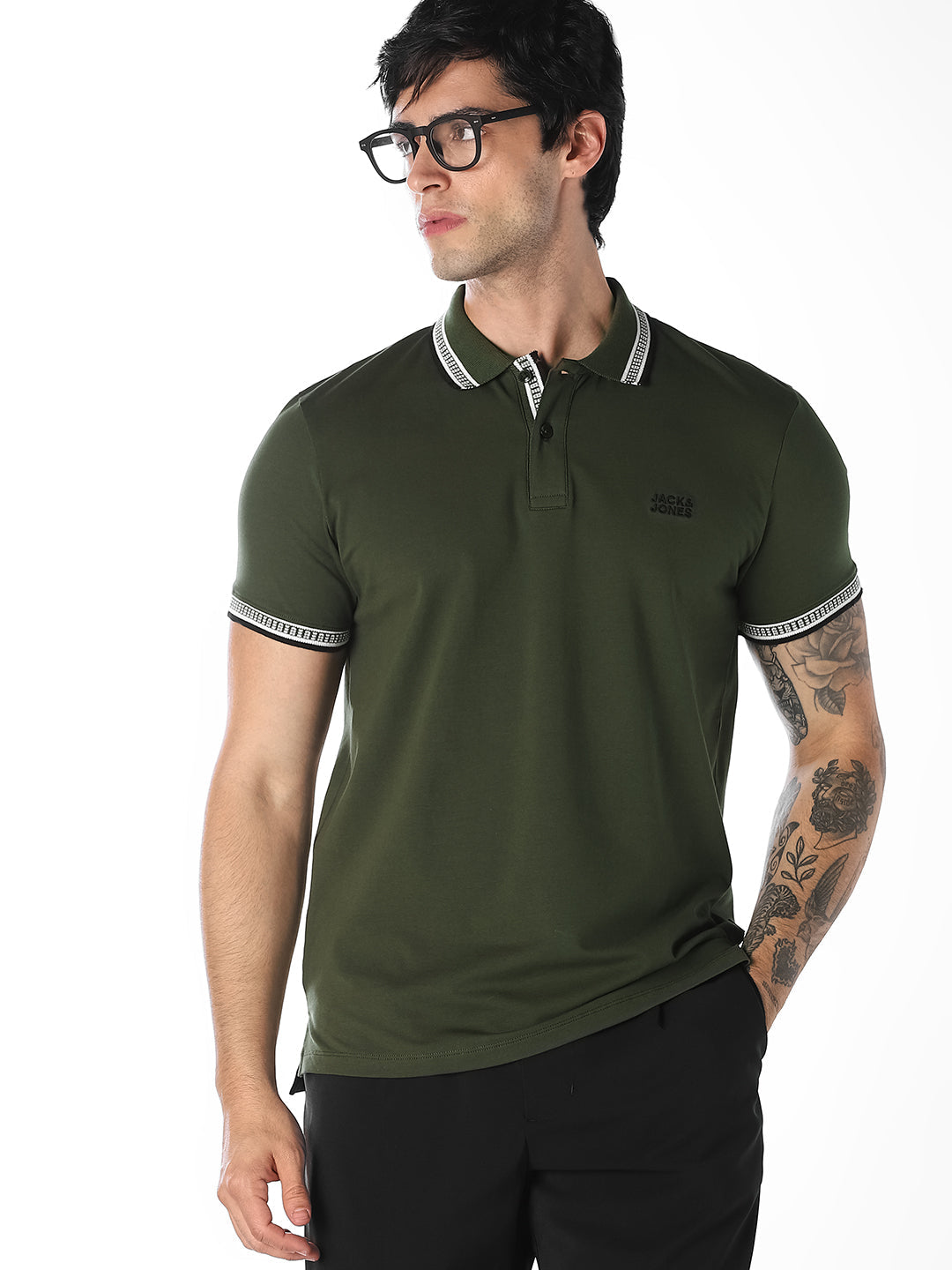 Contrast Tipping Knitted Polo - S