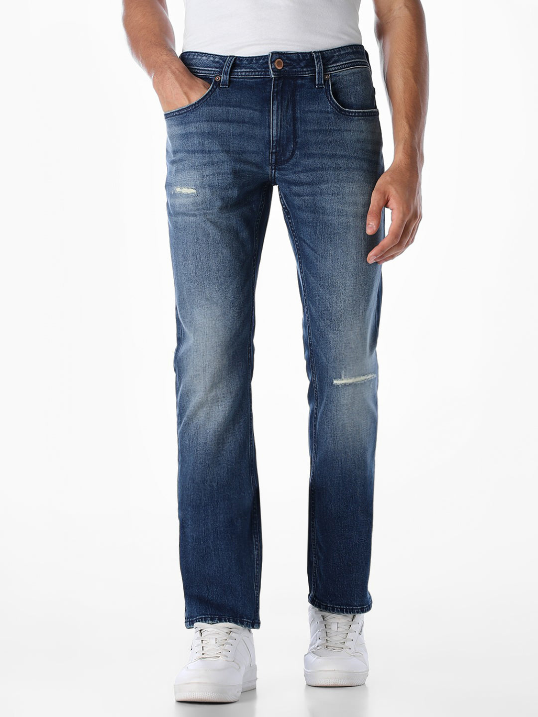 5 Pocket Distressed Clark Regular Fit Jeans