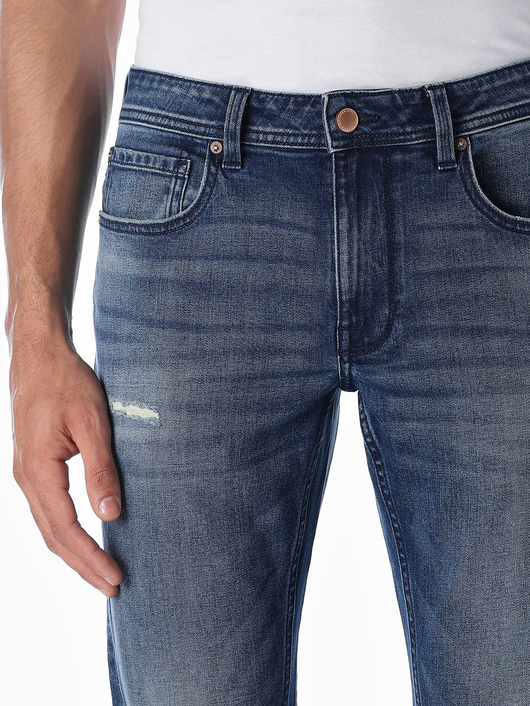 5 Pocket Distressed Clark Regular Fit Jeans