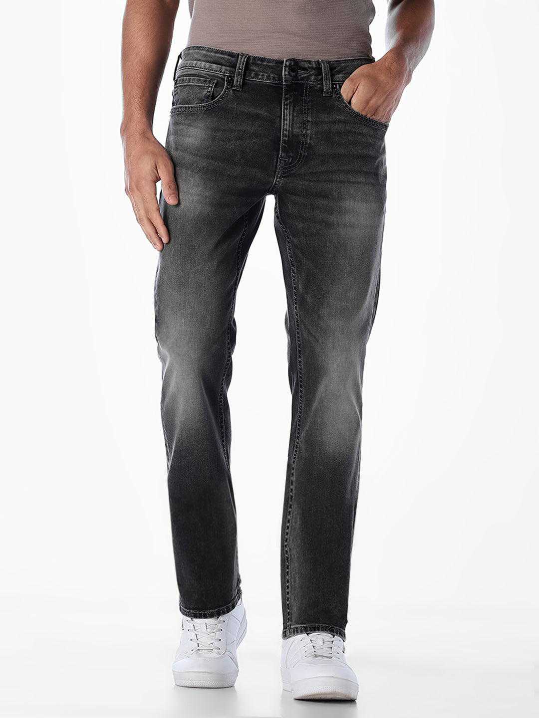 Grey Washed Clark Regular Fit Jeans