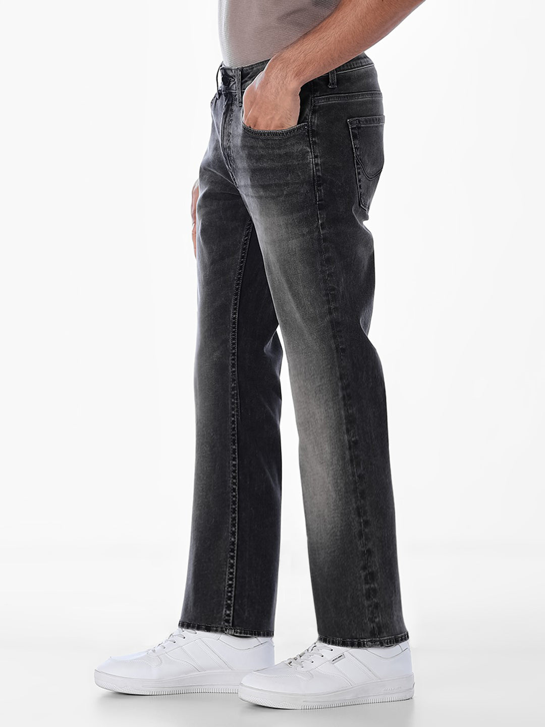 Grey Washed Clark Regular Fit Jeans