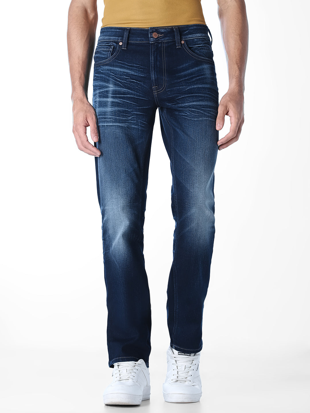 Dark Blue Washed Clark Regular Fit Jeans - 29/30