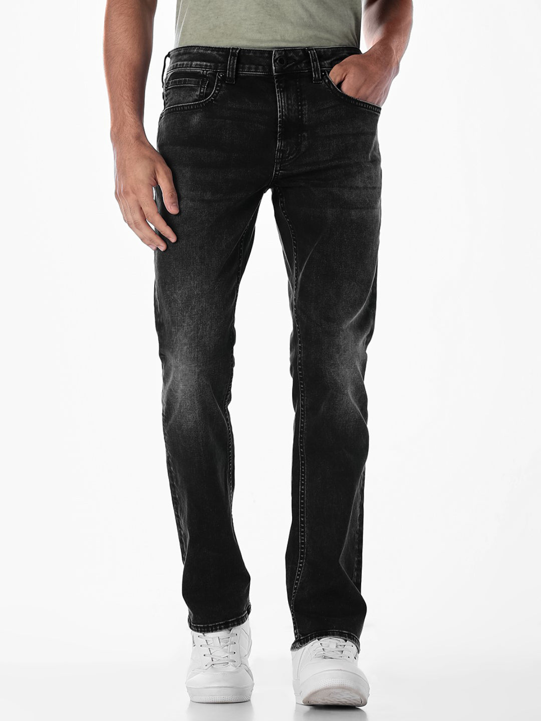 Black Washed Clark Regular Fit Jeans