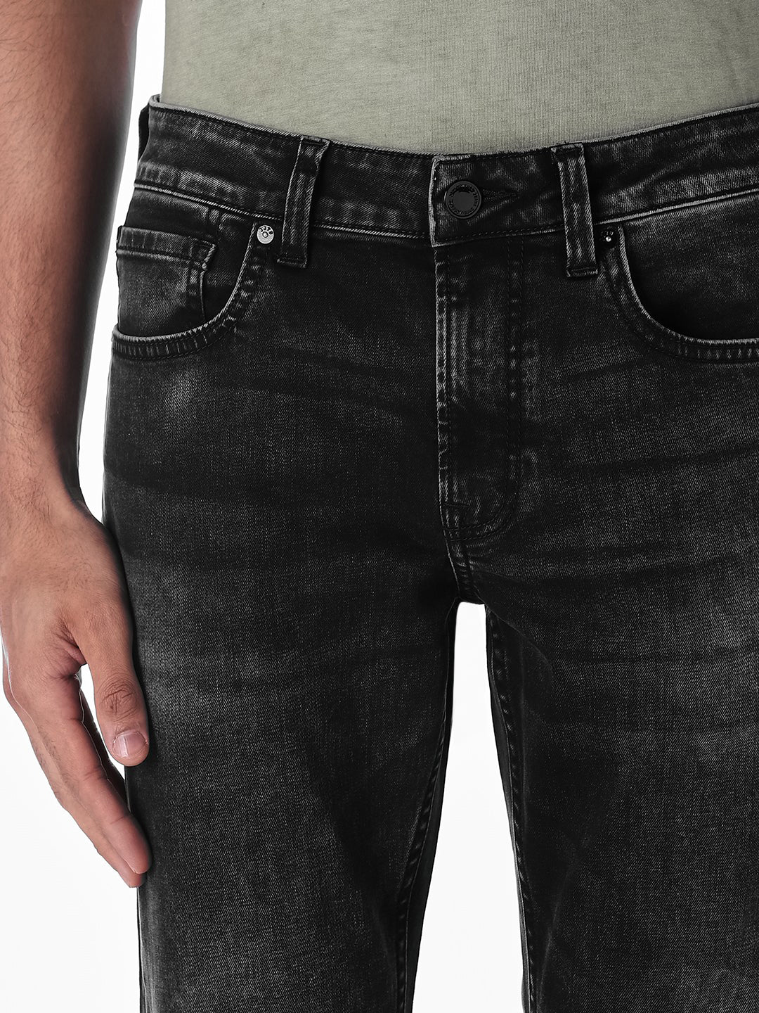 Black Washed Clark Regular Fit Jeans