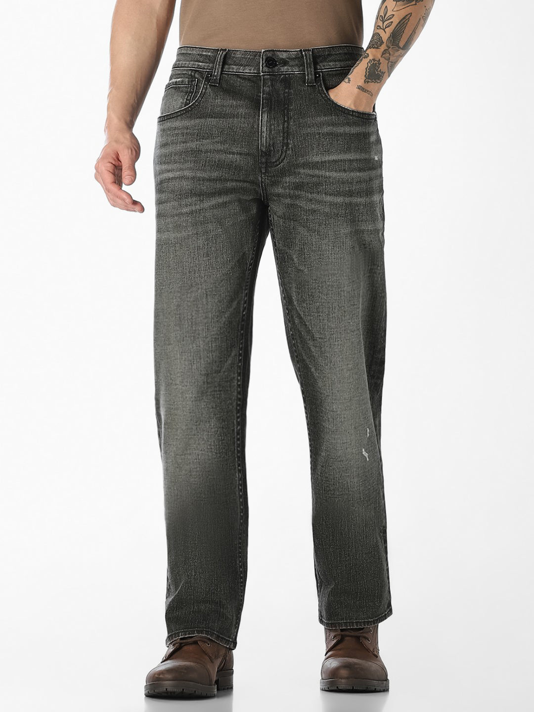 Olive Green Cliff Bootcut Jeans