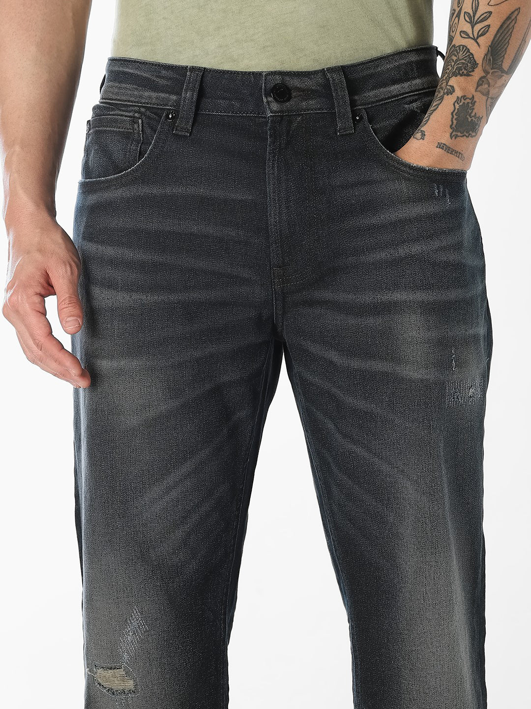 Olive Green 5 Pocket Cliff Bootcut Jeans