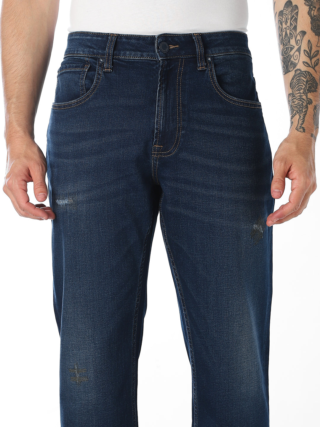 Dark Blue 5 Pocket Cliff Bootcut Jeans
