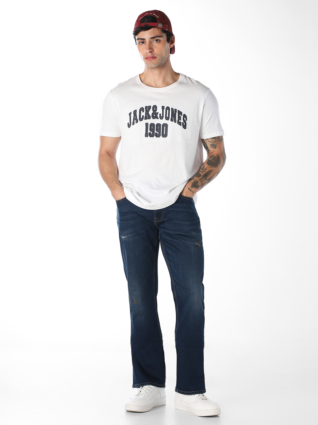 Dark Blue 5 Pocket Cliff Bootcut Jeans