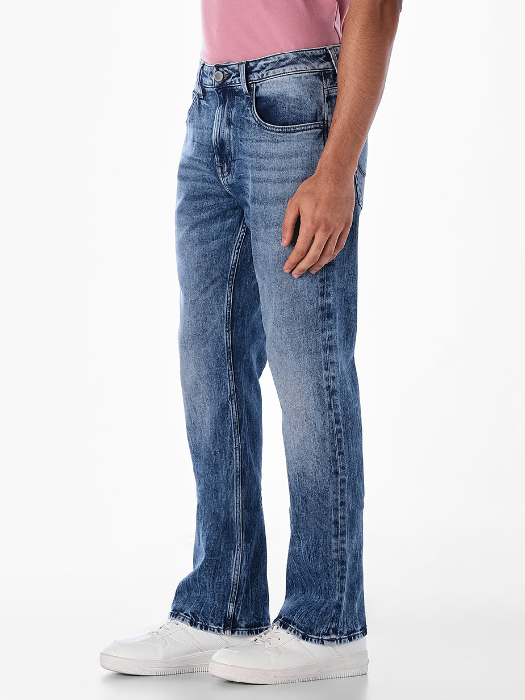 Heavily Washed Cliff Bootcut Jeans