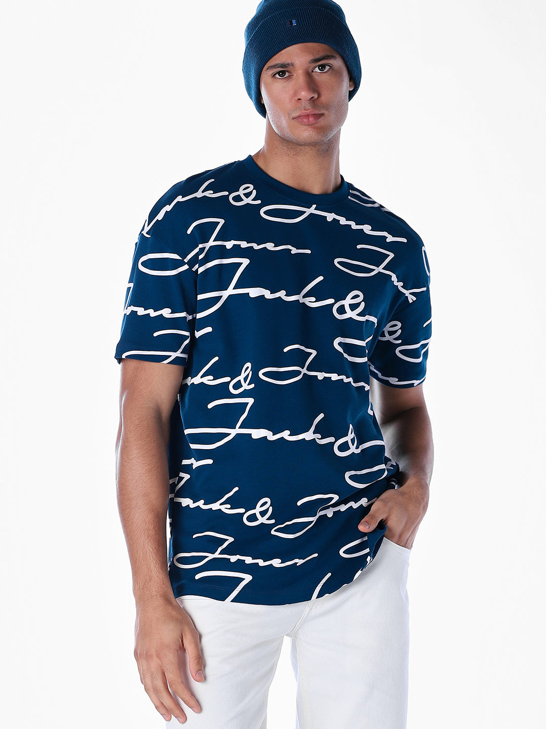 Typographic Logo Print Oversized T-shirt - M