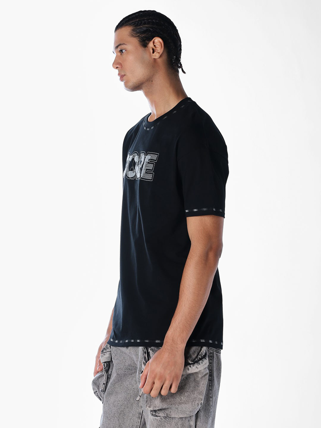 Contrast Stitch Detail Oversized T-shirt