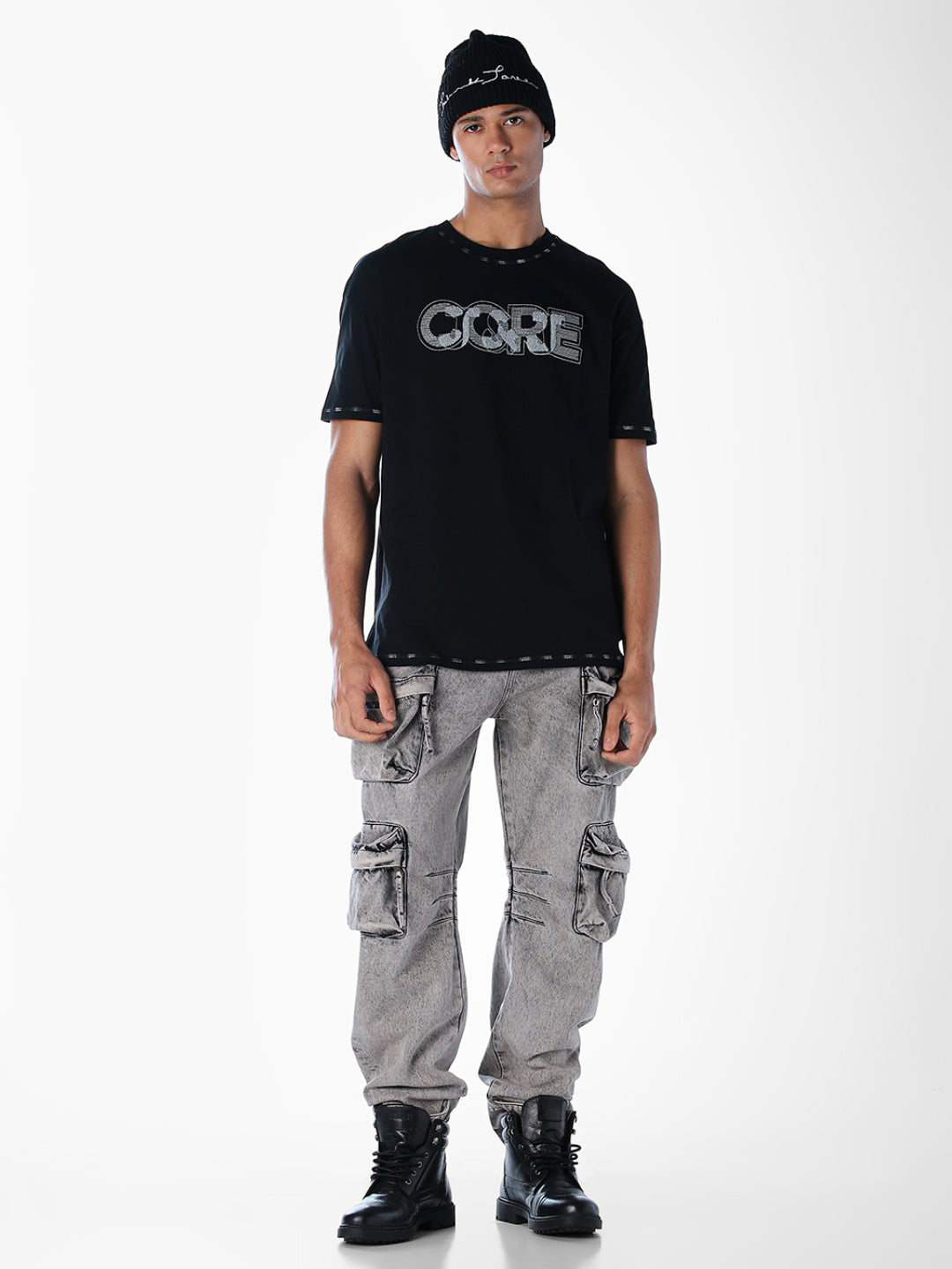 Contrast Stitch Detail Oversized T-shirt