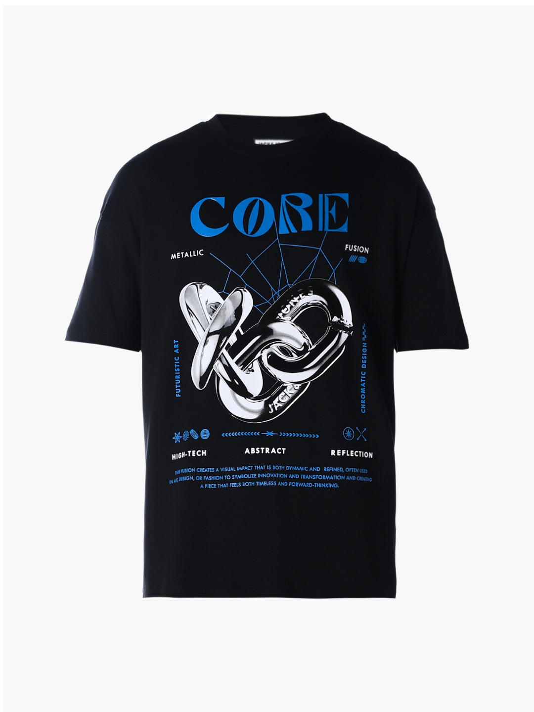 Printed Oversized Black T-shirt