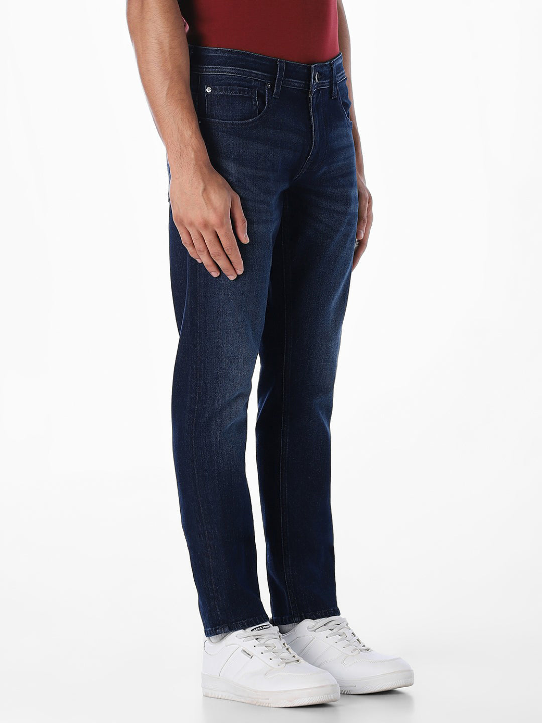 Dark Blue Mildly Washed Slim Fit Jeans