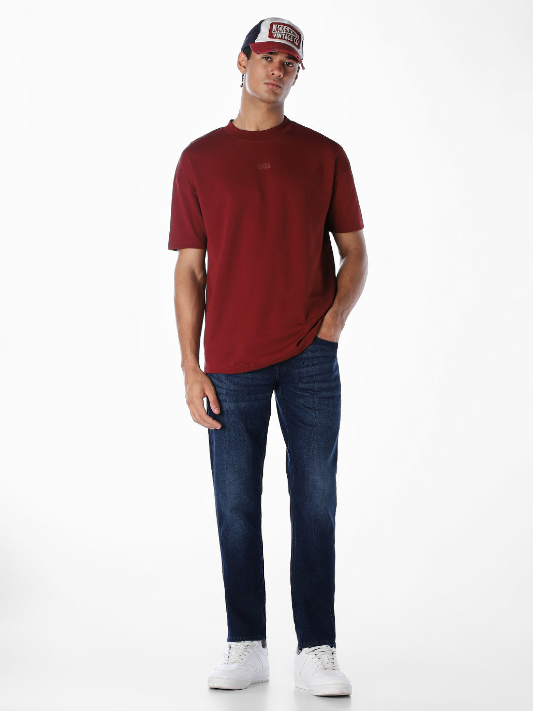 Dark Blue Mildly Washed Slim Fit Jeans