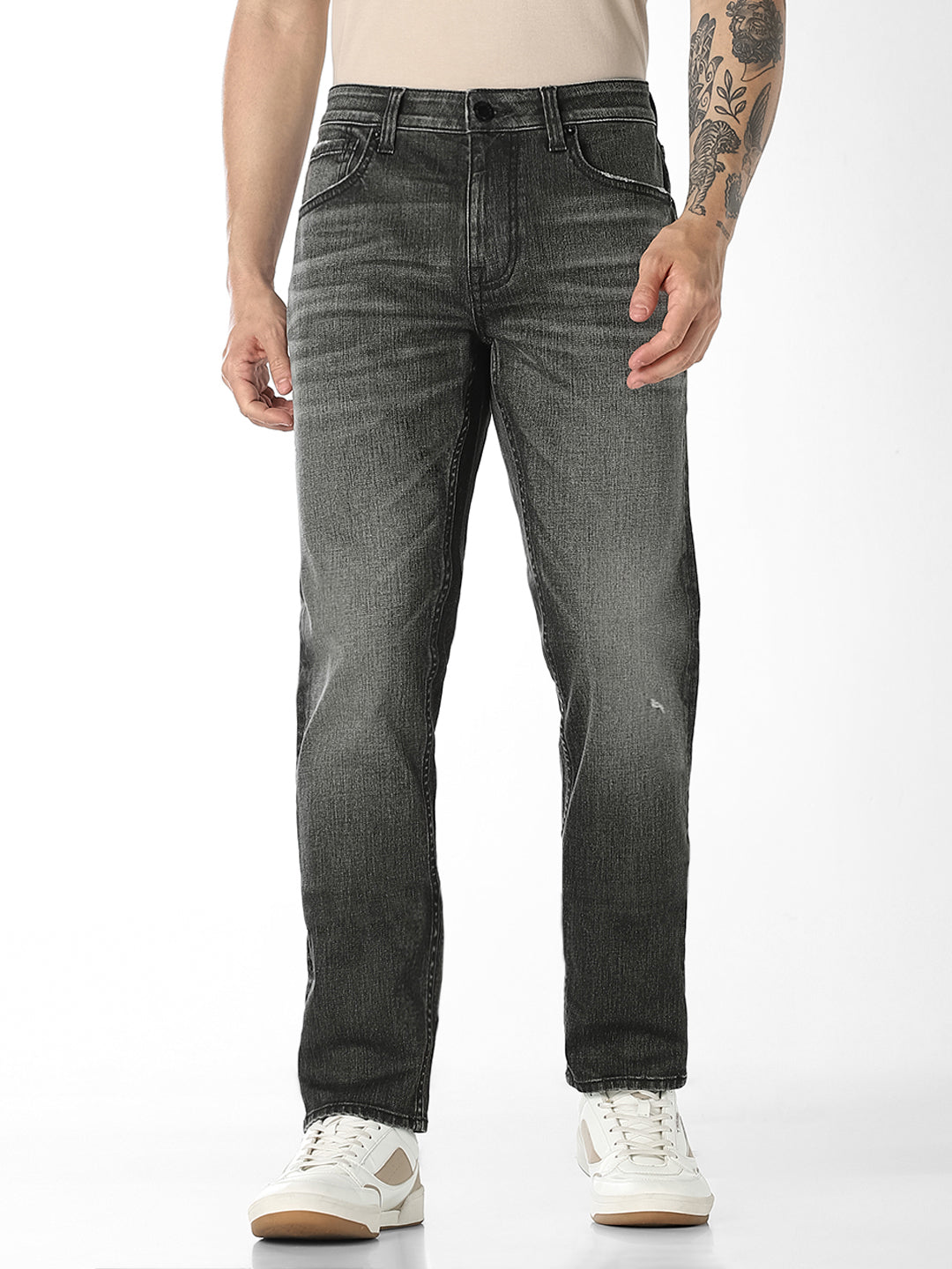 Olive Heavily Washed TIM Anti Fit Jeans