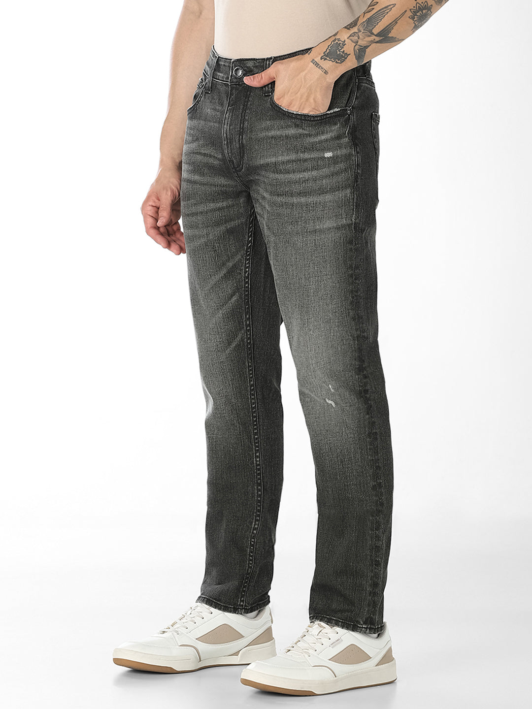 Olive Heavily Washed TIM Anti Fit Jeans