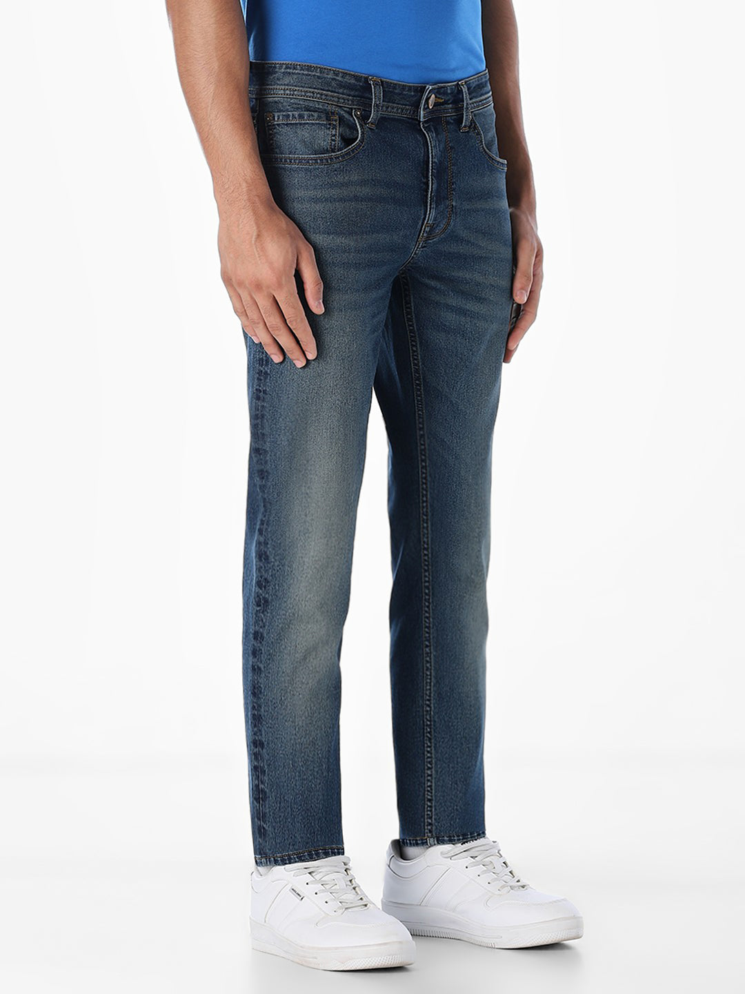 Dark Blue Tim Cropped Anti Fit Jeans