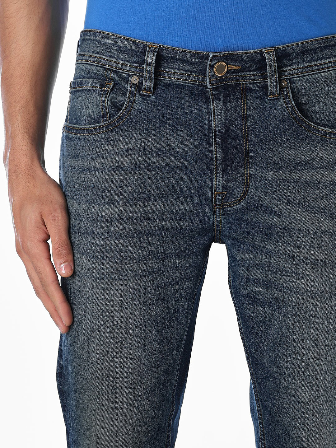 Dark Blue Tim Cropped Anti Fit Jeans