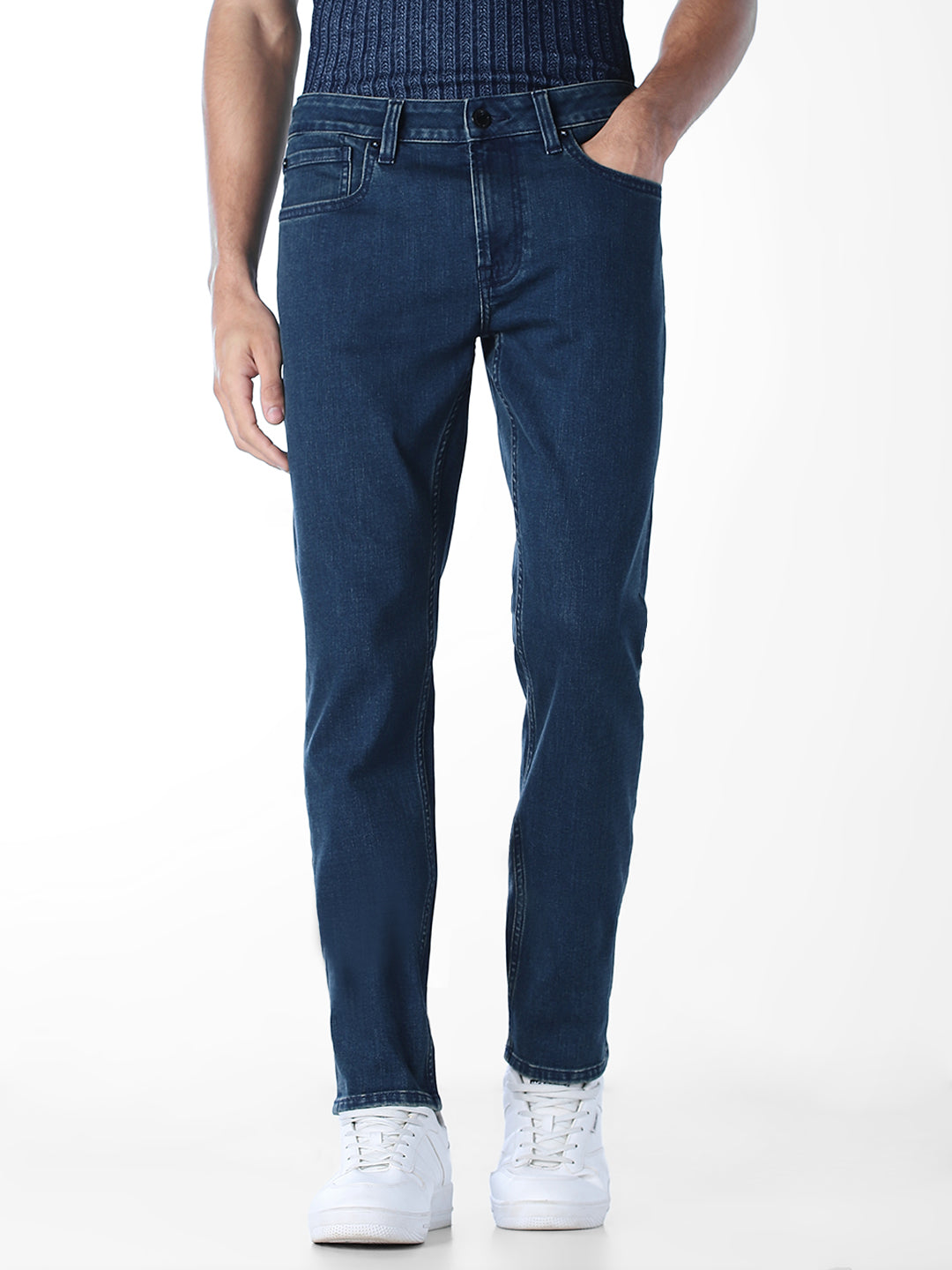 Dark Blue Tim Cropped Anti Fit Jeans