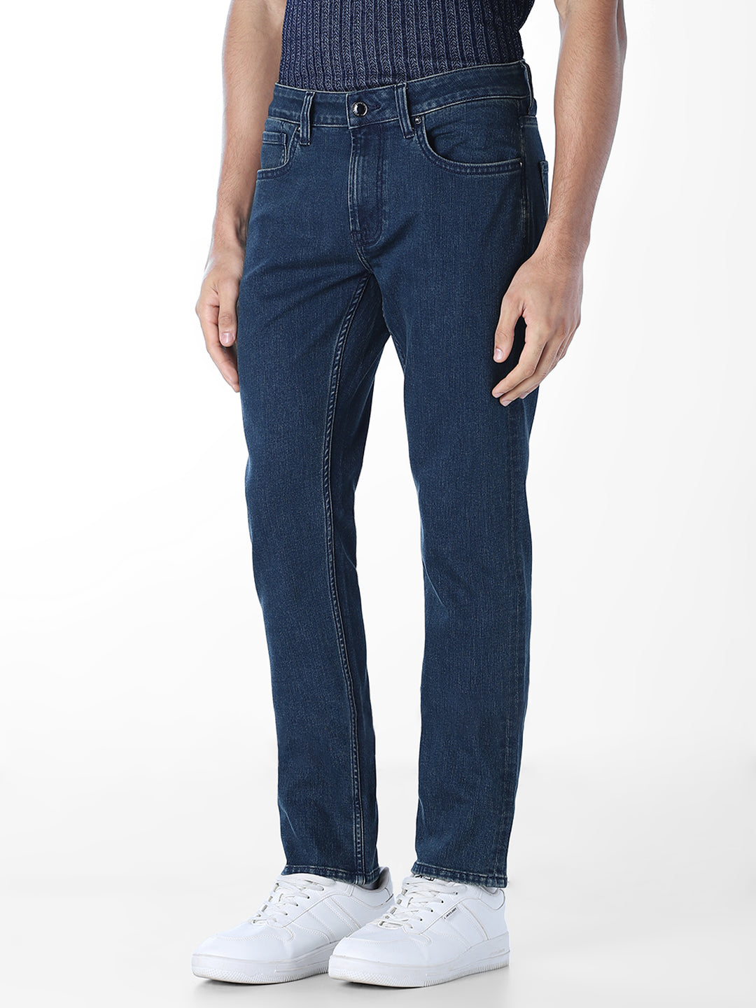 Dark Blue Tim Cropped Anti Fit Jeans