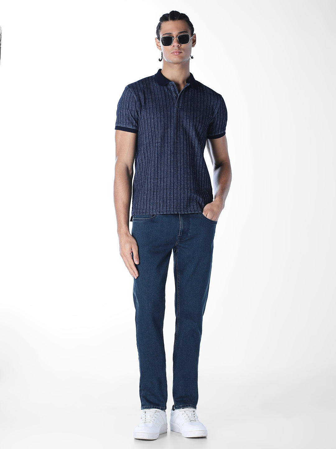 Dark Blue Tim Cropped Anti Fit Jeans